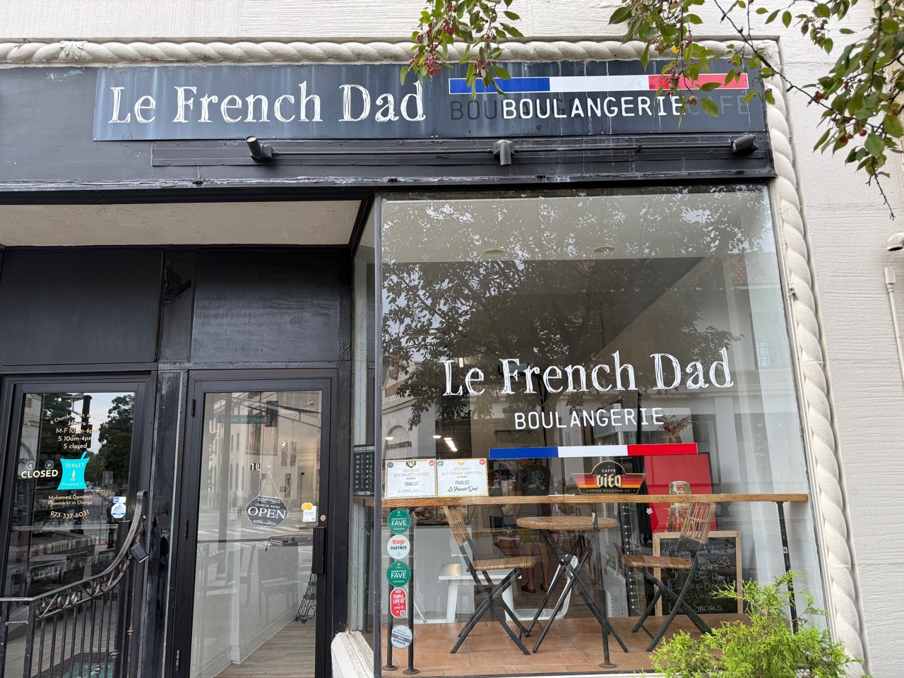 Le French Dad Boulangerie storefront on Church Street.